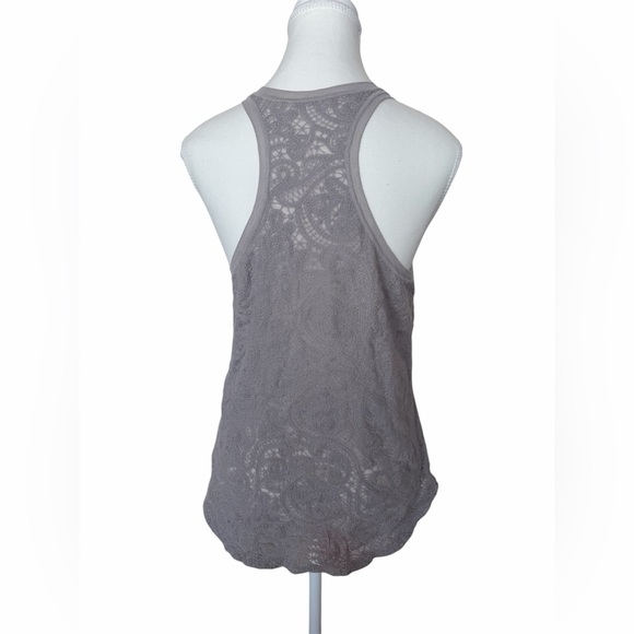 Wilfred Lace Racerback Tank Top Grey Paisley Lace Size L - Picture 3 of 4